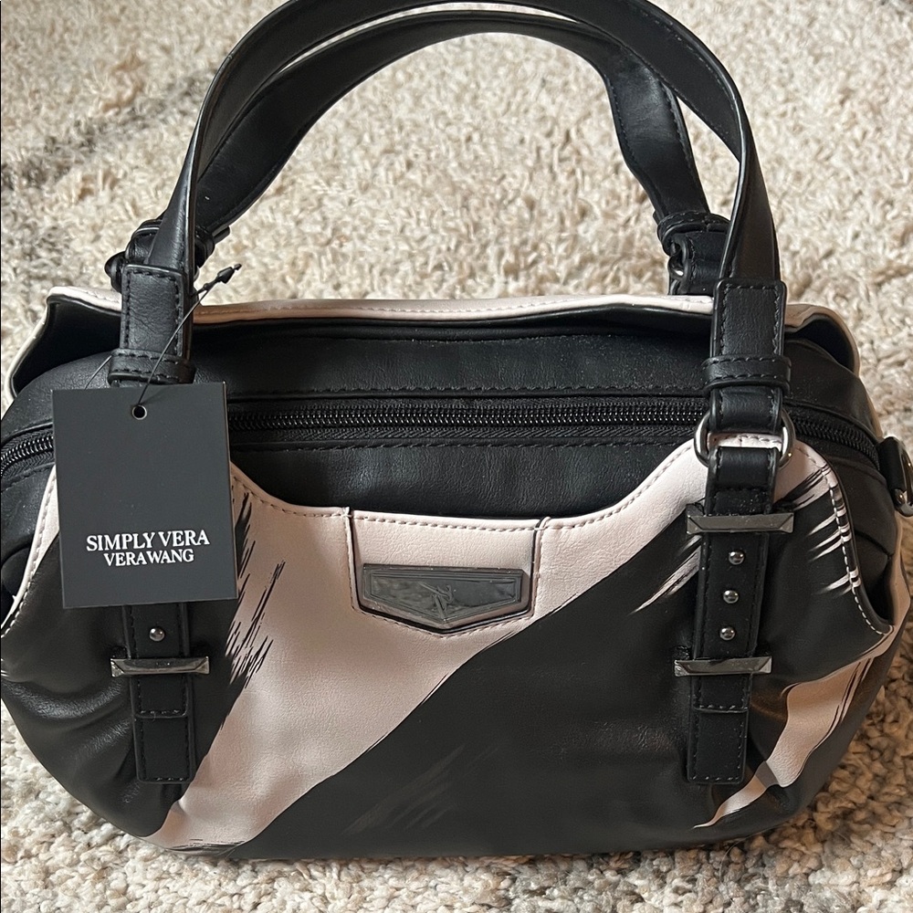 Simply Vera Vera Wang Black and Pink Shoulder Bag
